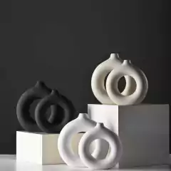 Florero Dona Ceramica Cruda Lisa - Gheto Home 