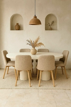 MESA TEXTURADA ORGANICA OVAL 160x90 - comprar online