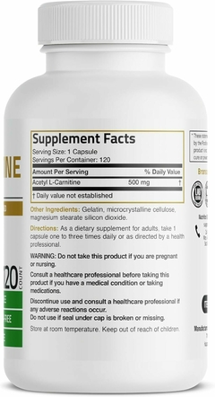 Acetyl L-Carnitine 500 MG 120 cap - Bronson - comprar online