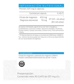 Citrato de Magnesio 60 cápsulas - ENA Sport en internet