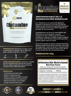 Glutamina 225grs - Gold Nutrition - OFF SUPLEMENTOS MICROCENTRO