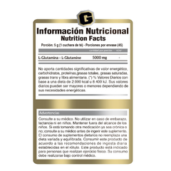 Glutamina 225grs - Gold Nutrition en internet