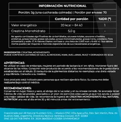 Creatina Monohidrato 350g - Natural Nutrition - comprar online
