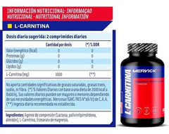 L-carnitina 90 Tabs - Mervick - comprar online