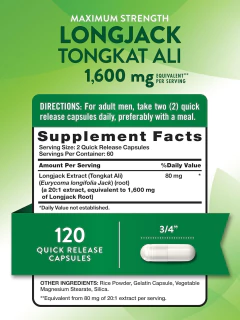Longjack Tongkat Ali 1600mg 120 capsulas - Nature's Truth en internet