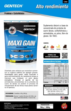 MAXI GAIN 1250 Grs - GENTECH - comprar online