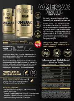 Omega 3 Fish Oil Ultra Concentrado 30 caps - Gold Nutrition - tienda online