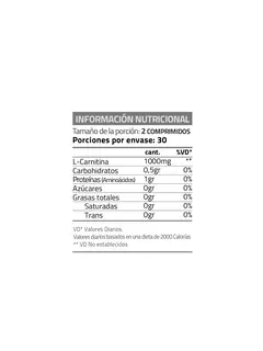 LCarnitine 1000mg 60 Comprimidos - Star Nutrition en internet