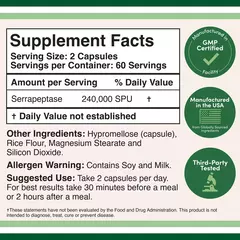 Serrapeptase - Double Wood Supplements - comprar online