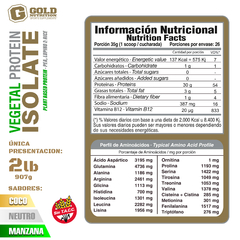 Proteina Vegetal Isolada + Vitamina B12 - Gold Nutrition en internet
