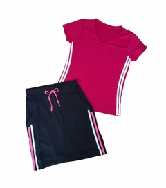 Short Saia Reta tecido Preto Daniela Fitness Evangelica