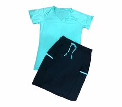 Short Saia Reta tecido Preto Agnes Fitness Evangelica - loja online
