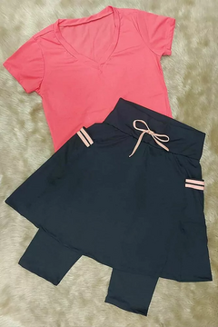 Saia Evasê Calça Corsário Preta Jandira Plus Size Evangélica - Leidi LookFit