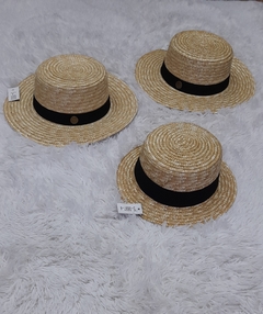 Chapéu de Praia Palha com Faixa e Aba 5cm - comprar online