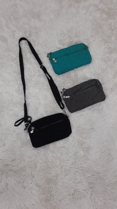Bolsa Carteira Tactel com Alça Transversal 3 divisórias zíper externo Básica - comprar online