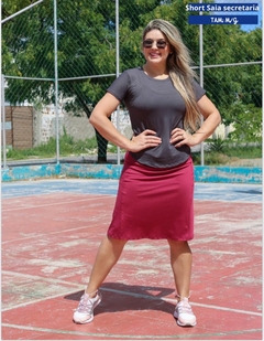 Short Saia Evasê Pamela Plus Size Fitness Evangélica na internet