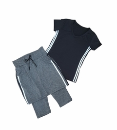 Saia Reta Calça Corsario cor Cinza Danny Plus Size Fitness