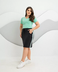Short Saia Reta cor Preta Nilda - Leidi LookFit