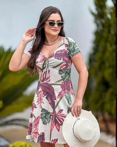 Vestido Short Praiano estampado Katia Praia Fitness