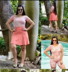 Conjunto Piscina Andréia Maiô Short Moda Praia Evangélica