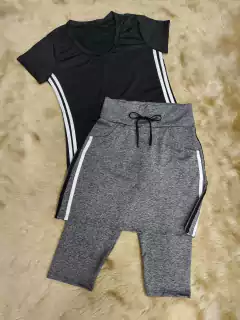 Saia Reta Calça Corsário Cinza Danny Fitness Evangélica - Leidi LookFit