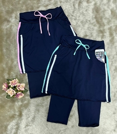 Saia Reta Calça Corsario cor Marinho Danny Plus Size Fitness - comprar online