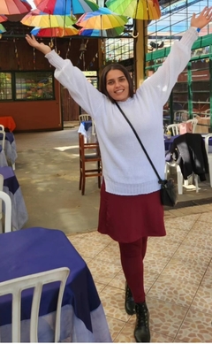Saia Evasê Calça Comprida cor Bordo Pry Fitness Evangélica