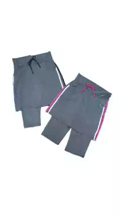 Saia Reta Calça Corsário Cinza Danny Fitness Evangélica