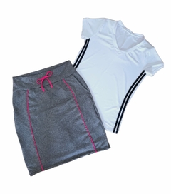 Short Saia Reta tecido Cinza Anelice Fitness Evangelica - loja online