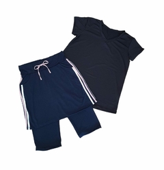 Saia Reta Calça Corsario cor Marinho Danny Plus Size Fitness