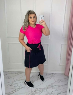 Short Saia Evasê Tecido Preto Ariane Fitness Evangélica