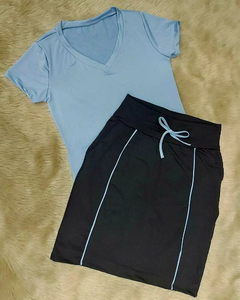 Short Saia Reta tecido Preto Anelice Fitness Evangelica