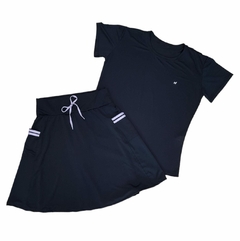 Short Saia Evasê tecido Marinho Gleice Plus Size Evangélica - comprar online