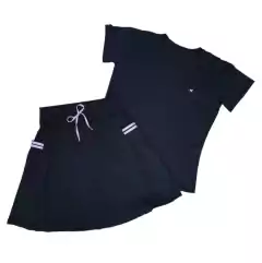 Short Saia Evasê tecido Marinho Gleice Plus Size Evangélica - comprar online
