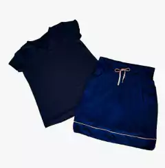 Short Saia Reta Marinho Priscila Plus Size Fitness Evangelica - Leidi LookFit