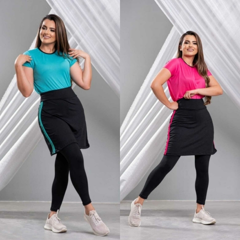 Saia Reta Calça Comprida cor Preta Cida