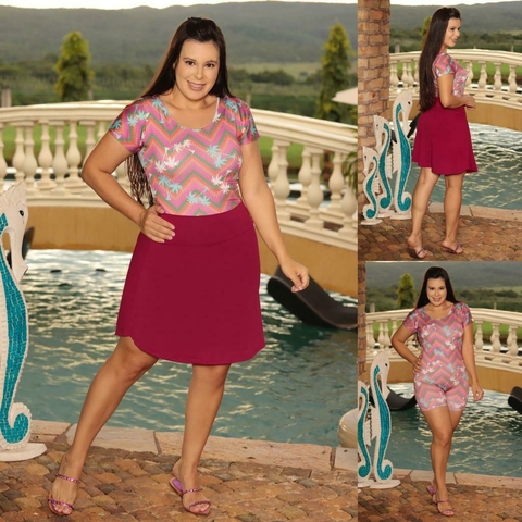 Conjunto Piscina Ludmila Maiô com Short Moda Praia