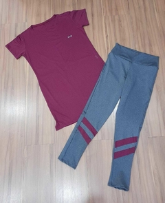 Conjunto Fitness Mini Vest e Calça Legging cor Cinza Bonie - comprar online