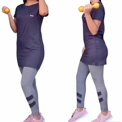 Conjunto Fitness Mini Vest e Calça Legging cor Cinza Bonie - Leidi LookFit