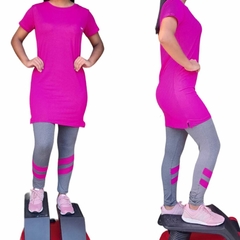 Conjunto Fitness Mini Vest e Calça Legging cor Cinza Bonie na internet