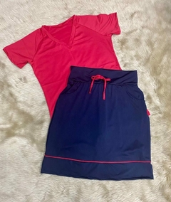 Short Saia Reta cor Marinho Priscila Fitness Evangelica