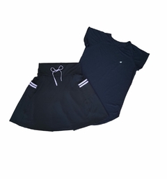 Short Saia Evasê tecido Preto Gleice Plus Size Fitness Evangélica - comprar online