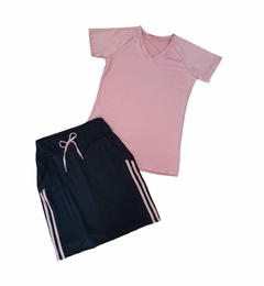 Short Saia Reta tecido Preto Daniela Fitness Evangelica - Leidi LookFit