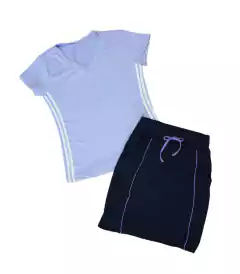 Short Saia Reta Marinho Anelice Plus Size Fitness Evangélica