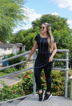 Macacão Fitness Calça Comprida com bolso interno Cor Preta Edileusa