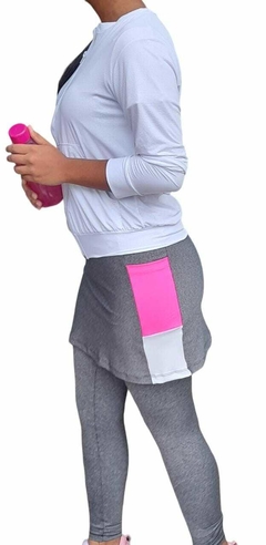 Saia Reta Calça Comprida cor Cinza Eloá - comprar online