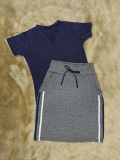 Short Saia Reta cor Cinza Daniela Fitness Evangélica
