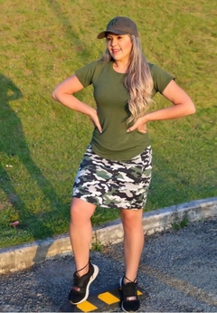 Short Saia Evasê Militar Gilmara