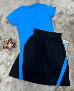 Short Saia Midi Trapezio cor Preta Helen Plus Size