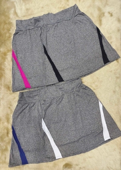 Short Saia Midi Trapezio cor Cinza Helen Plus Size - Leidi LookFit